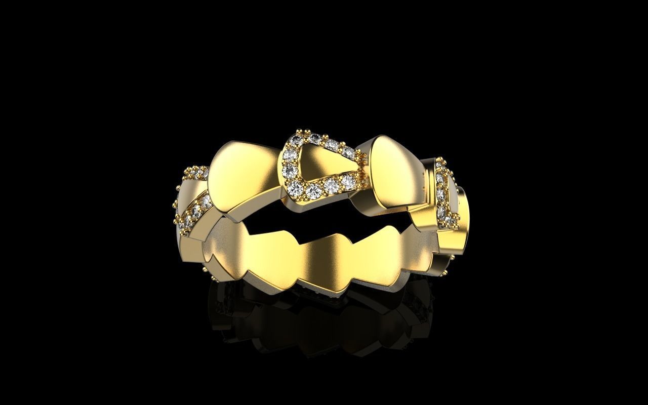 Serpenti collection ring with gems model 896 3D print model_24
