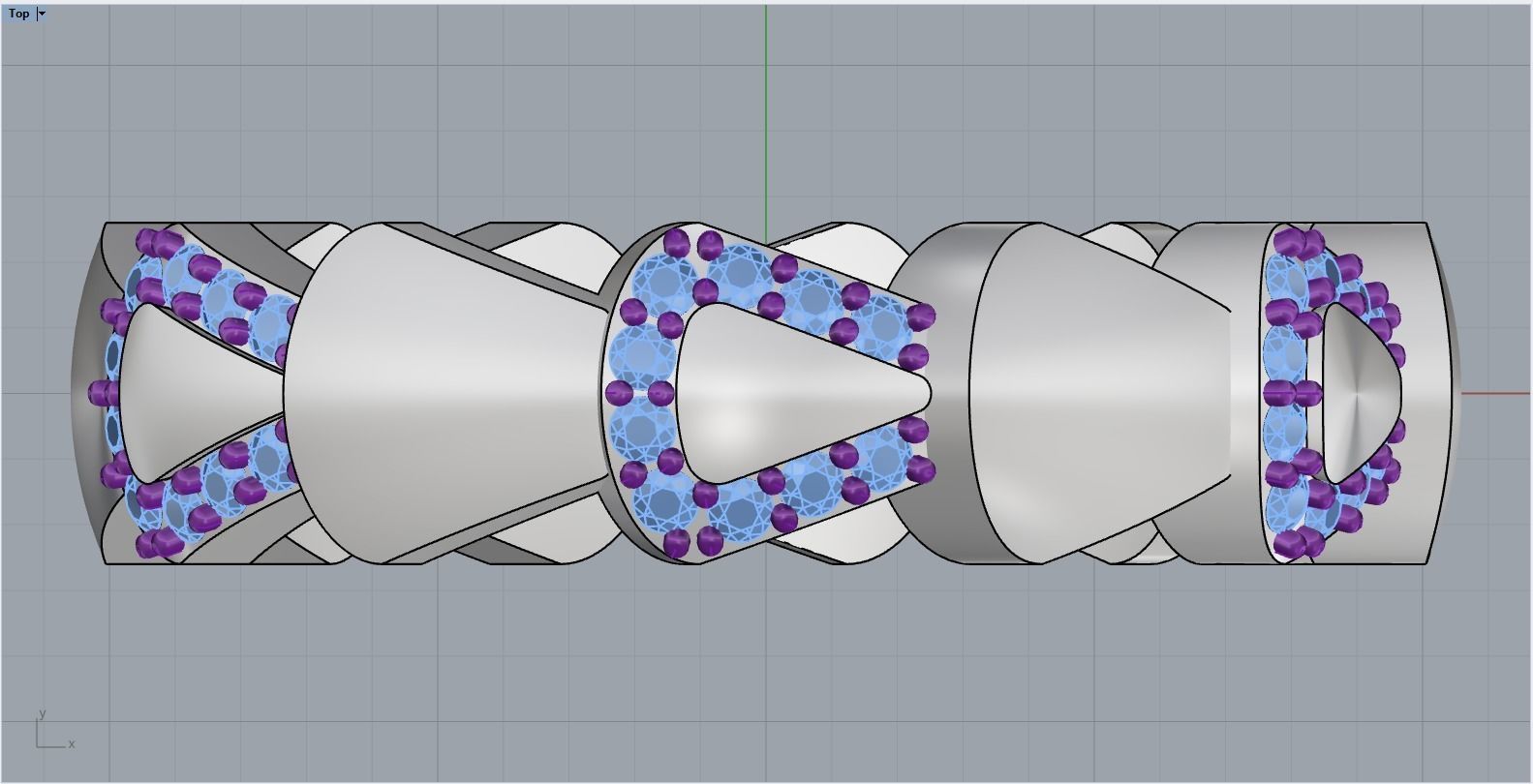 Serpenti collection ring with gems model 896 3D print model_6