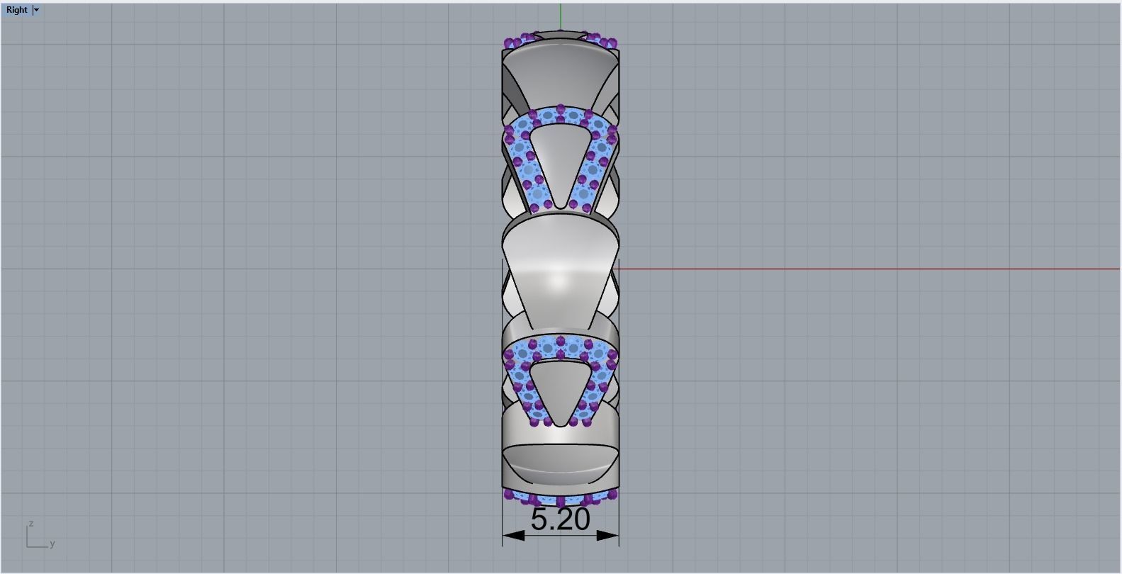 Serpenti collection ring with gems model 896 3D print model_8