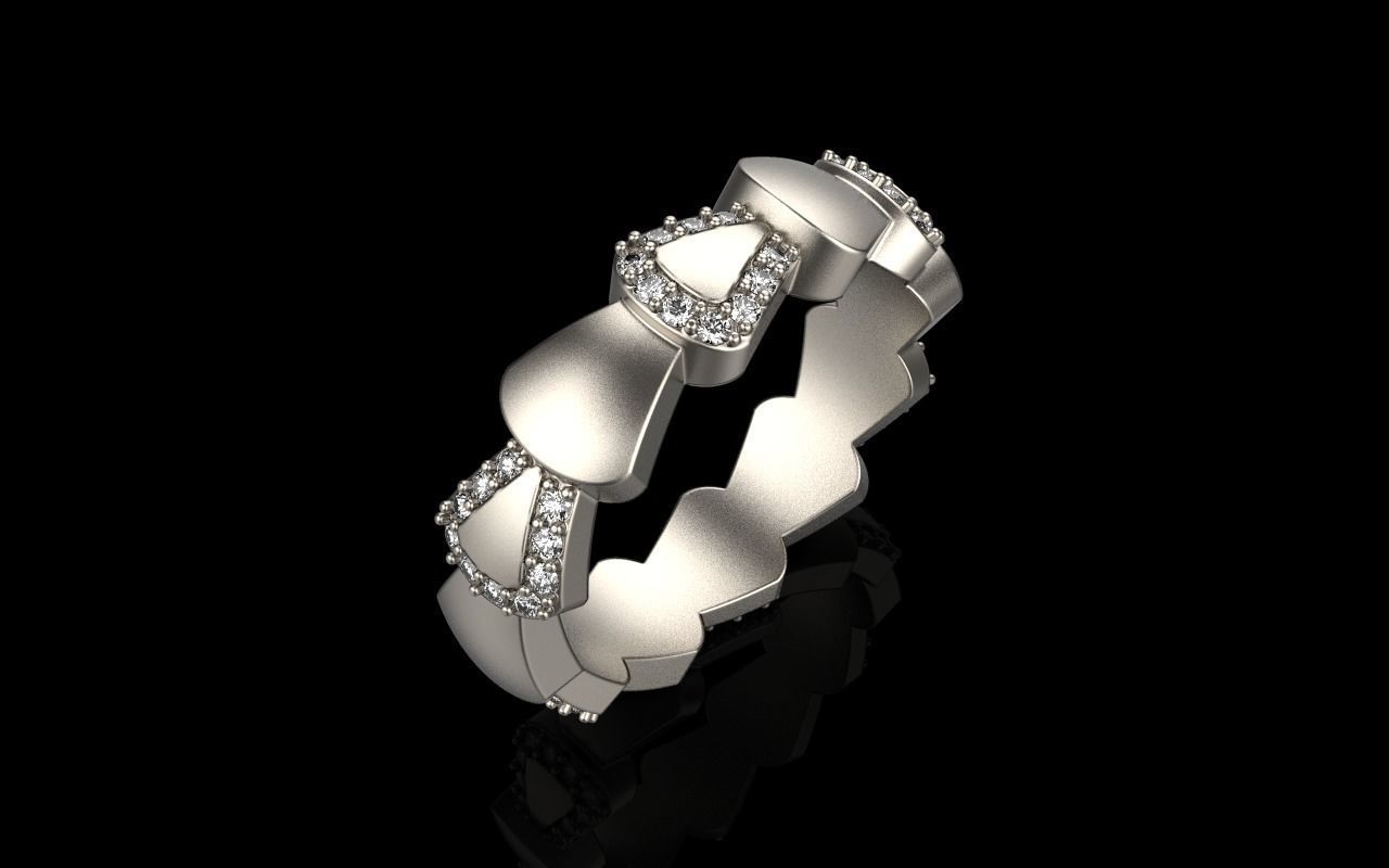 Serpenti collection ring with gems model 896 3D print model_15