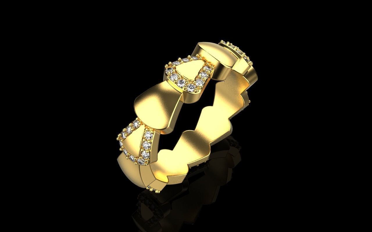 Serpenti collection ring with gems model 896 3D print model_12