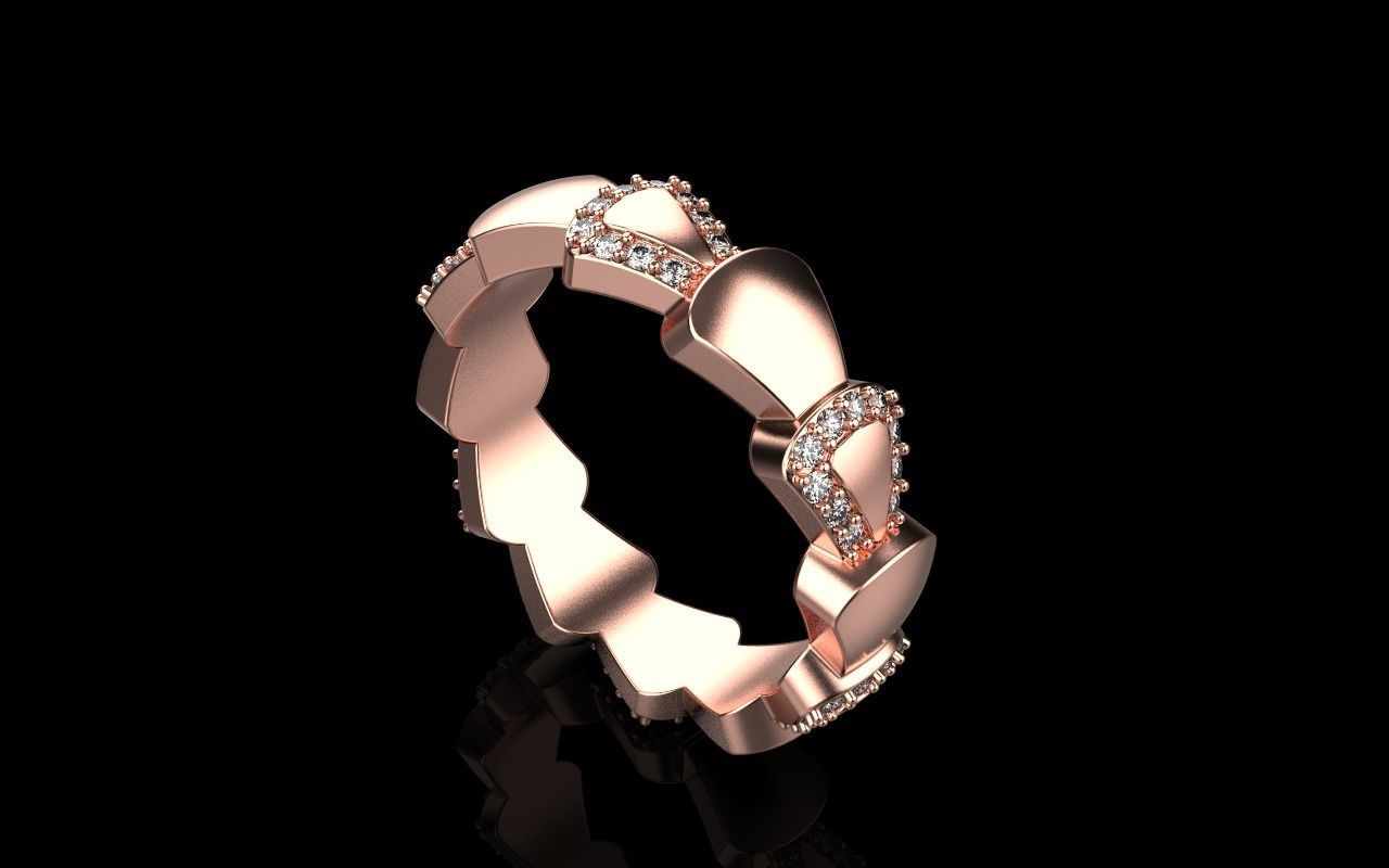 Serpenti collection ring with gems model 896 3D print model_2