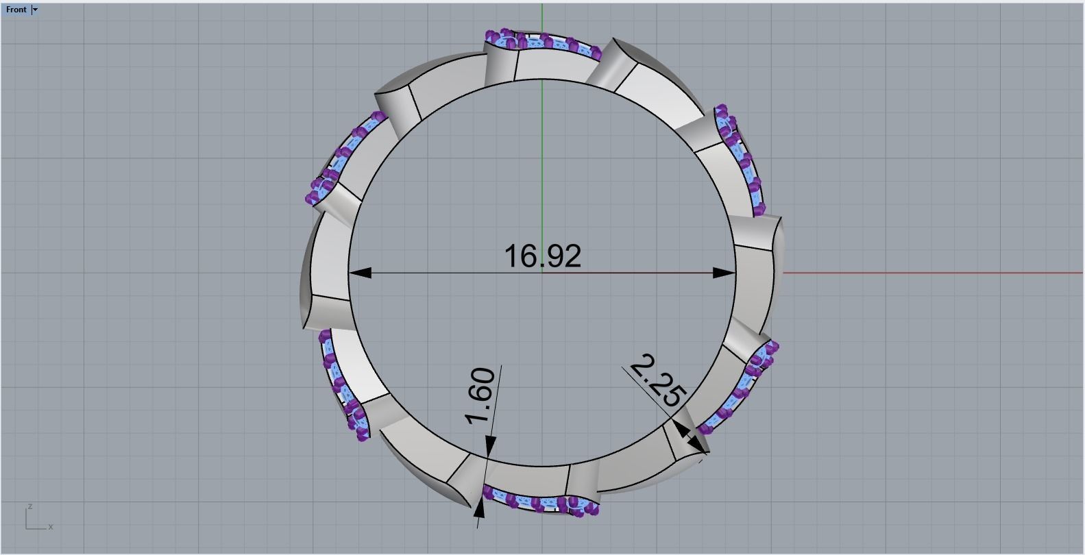 Serpenti collection ring with gems model 896 3D print model_7