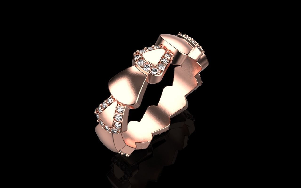 Serpenti collection ring with gems model 896 3D print model_1