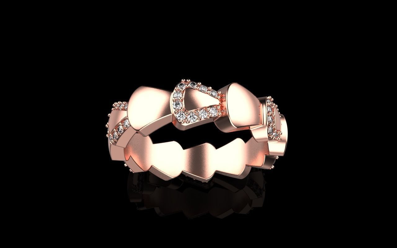 Serpenti collection ring with gems model 896 3D print model_13