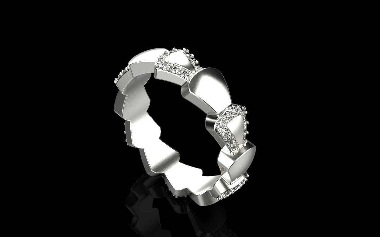 Serpenti collection ring with gems model 896 3D print model_29