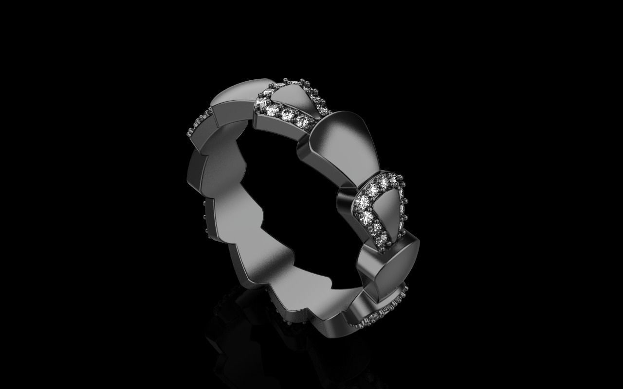 Serpenti collection ring with gems model 896 3D print model_28