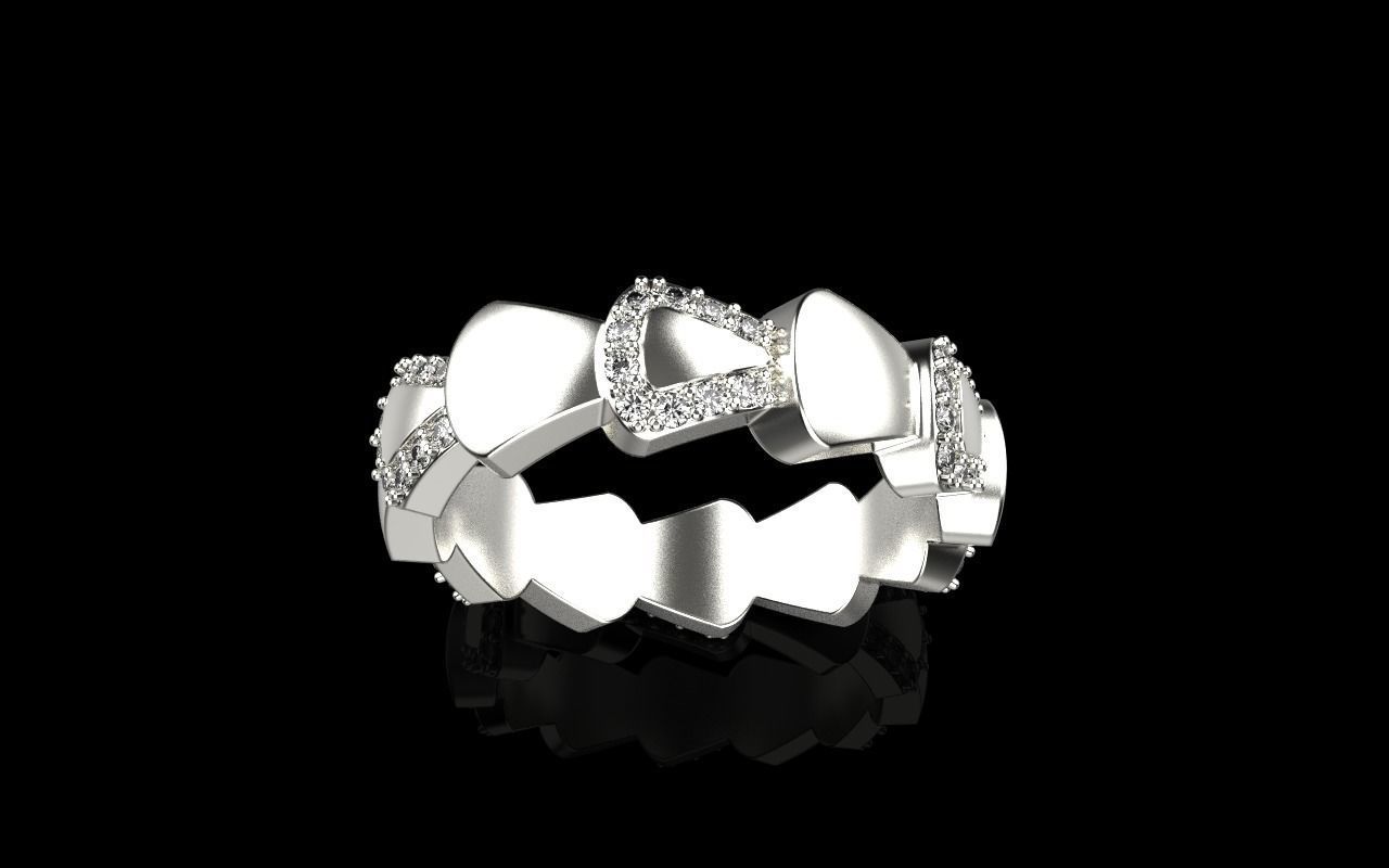 Serpenti collection ring with gems model 896 3D print model_23