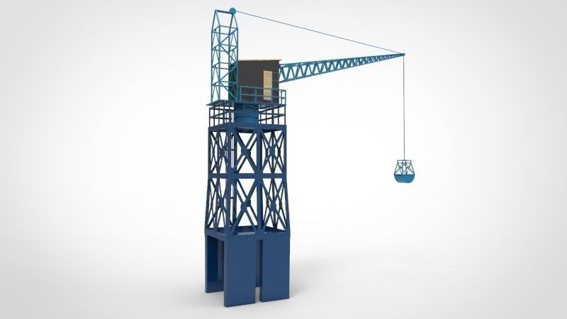 Industrial and port cranes  Low-poly 3D model_1