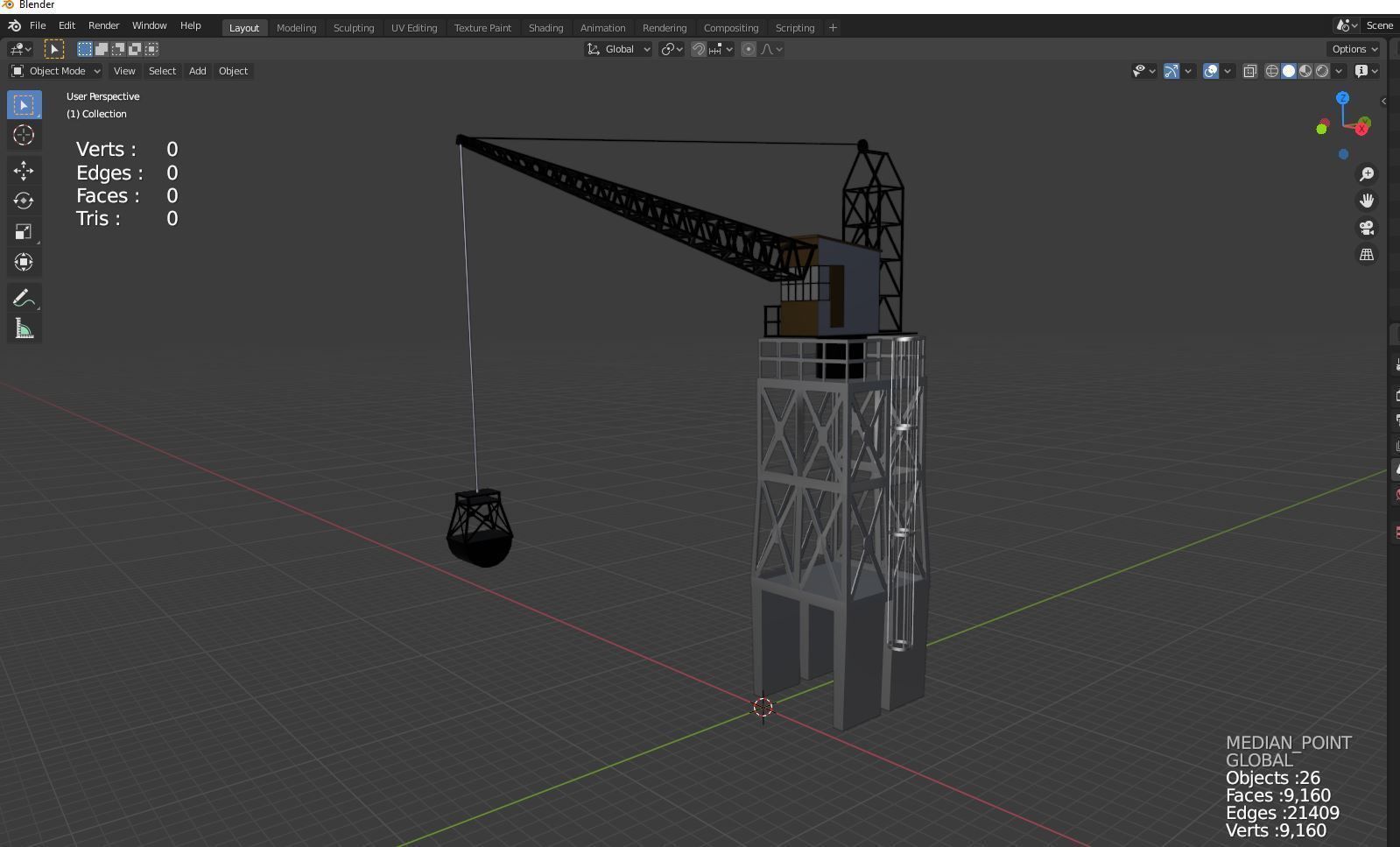 Industrial and port cranes  Low-poly 3D model_5