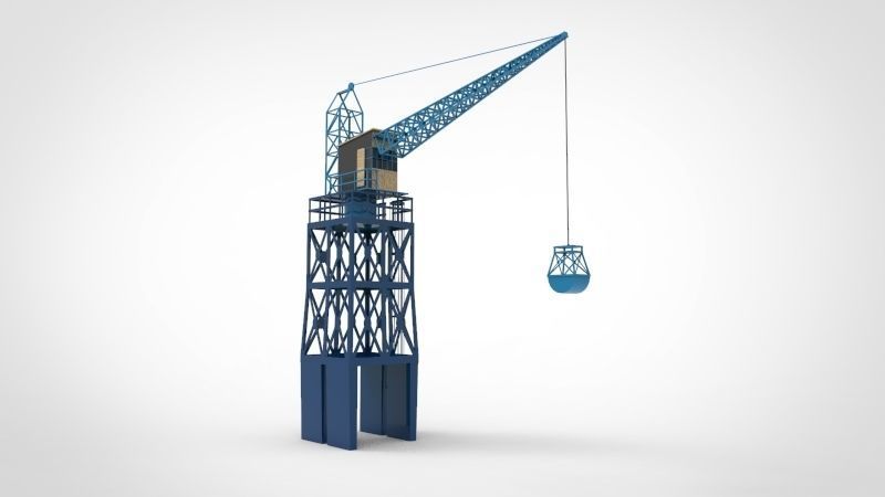 Industrial and port cranes  Low-poly 3D model_3