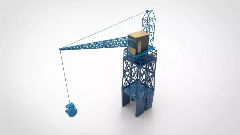 Industrial and port cranes  Low-poly 3D model_0