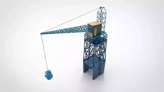 Industrial and port cranes  Low-poly 3D model