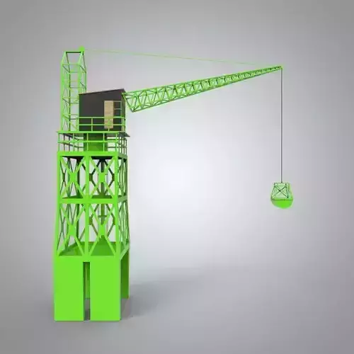 Industrial and port crane Low-poly 3D model
