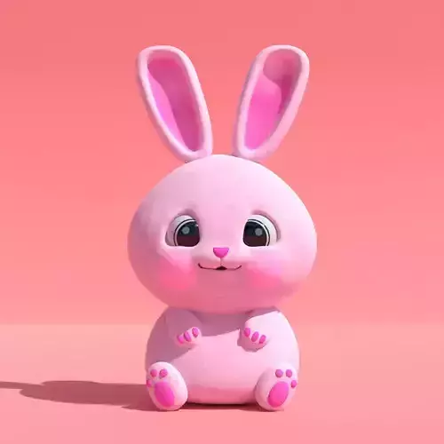 CUTE BUNNY - PBR TEXTURES - GAMEREADY Low-poly 3D model