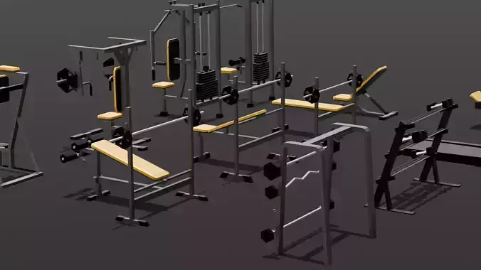 Workout Equipment Pack 3D Model
