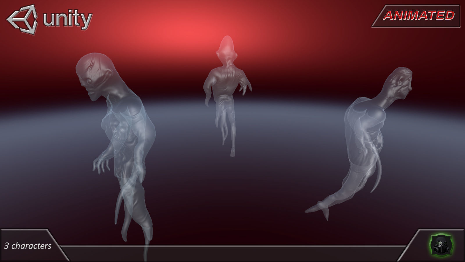 Fantasy character 10 -- Ghosts Low-poly 3D model_8