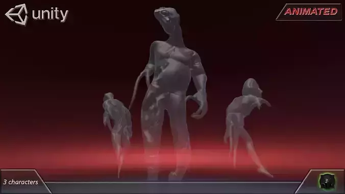 Fantasy character 10 -- Ghosts Low-poly 3D model