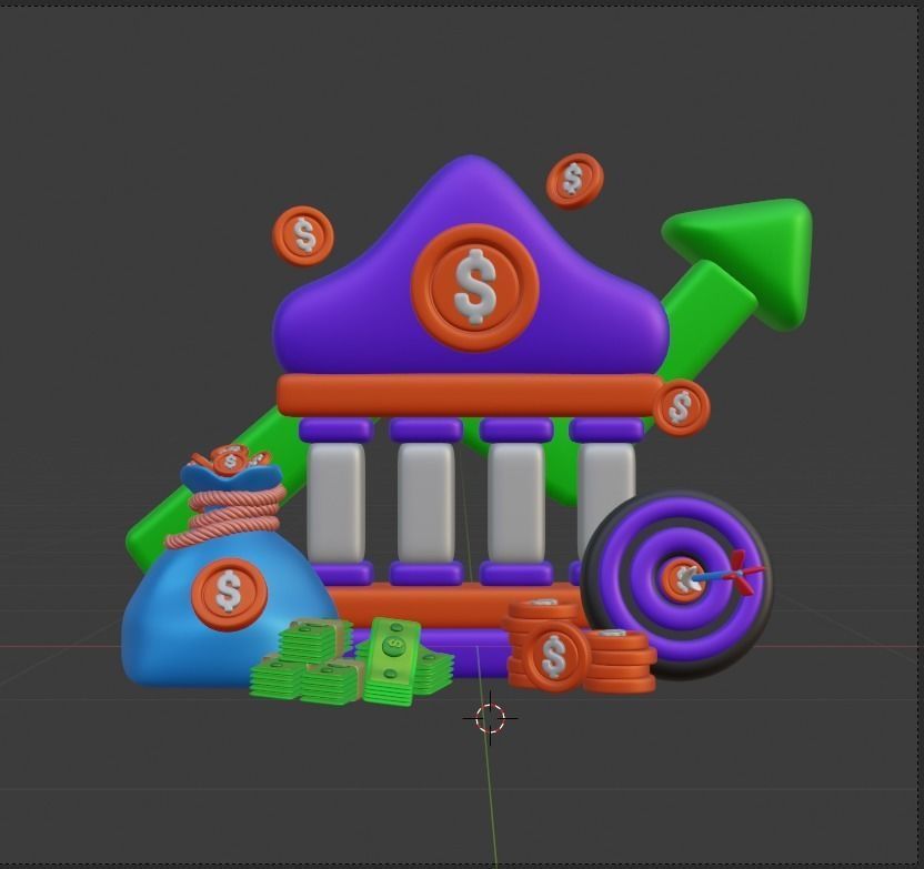 Finance 3d Illustration Icon Pack 3D model_69