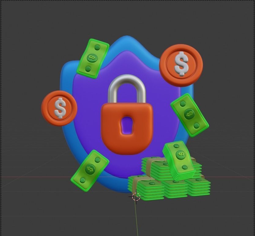 Finance 3d Illustration Icon Pack 3D model_119