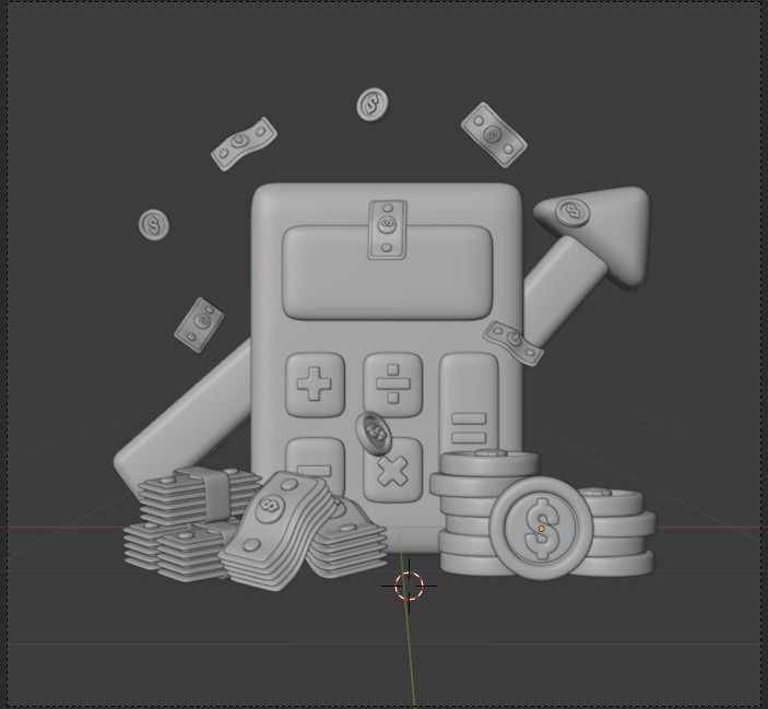 Finance 3d Illustration Icon Pack 3D model_48