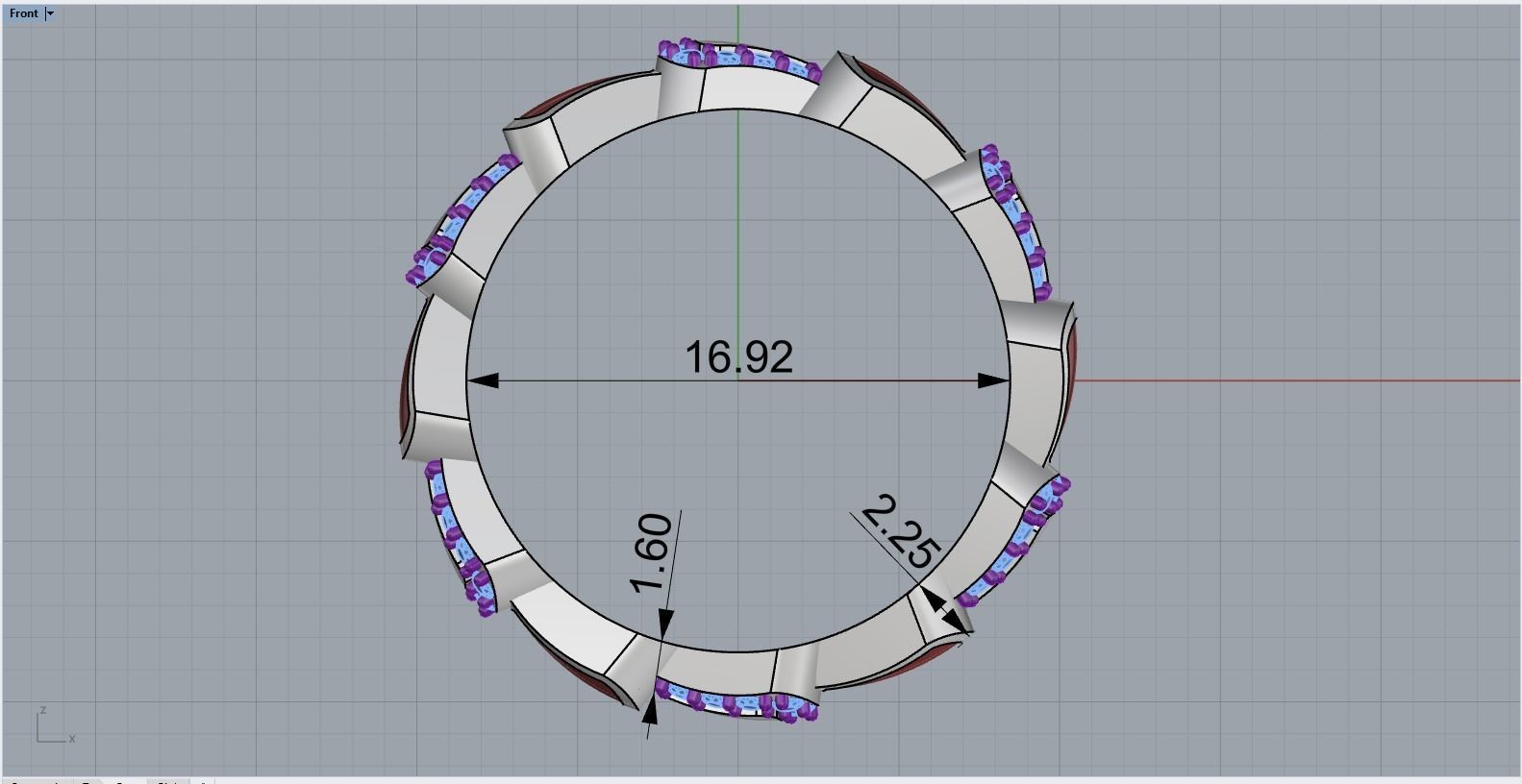 Enamel Serpenti collection ring with gems model 895 3D print model_7