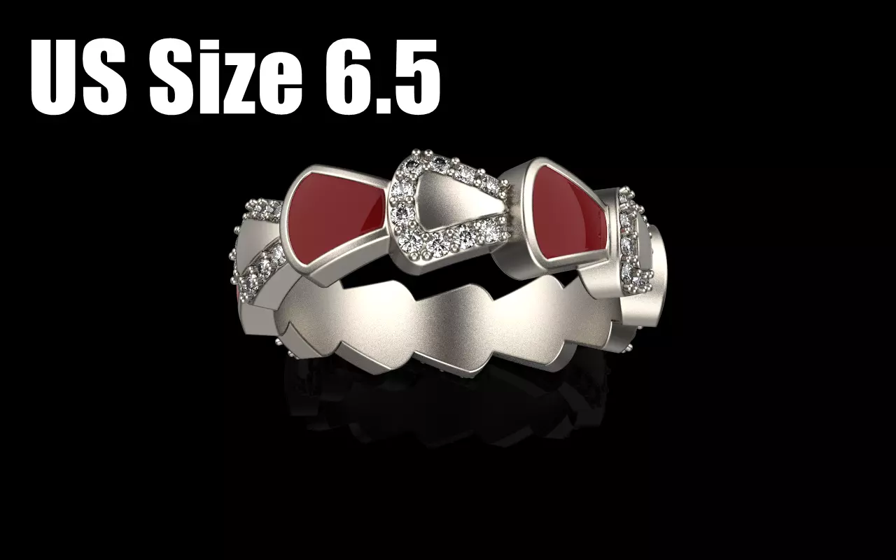 Enamel Serpenti collection ring with gems model 895 3D print model_0