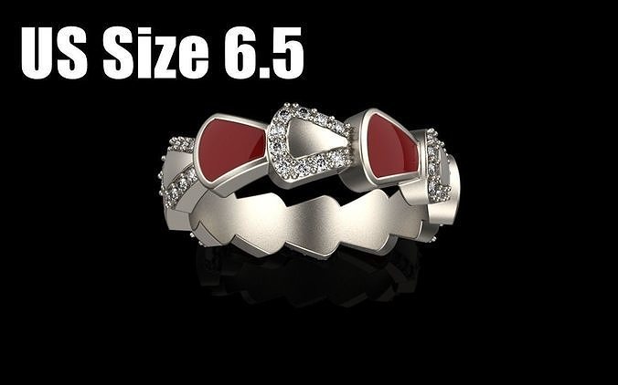 Enamel Serpenti collection ring with gems model 895 3D print model