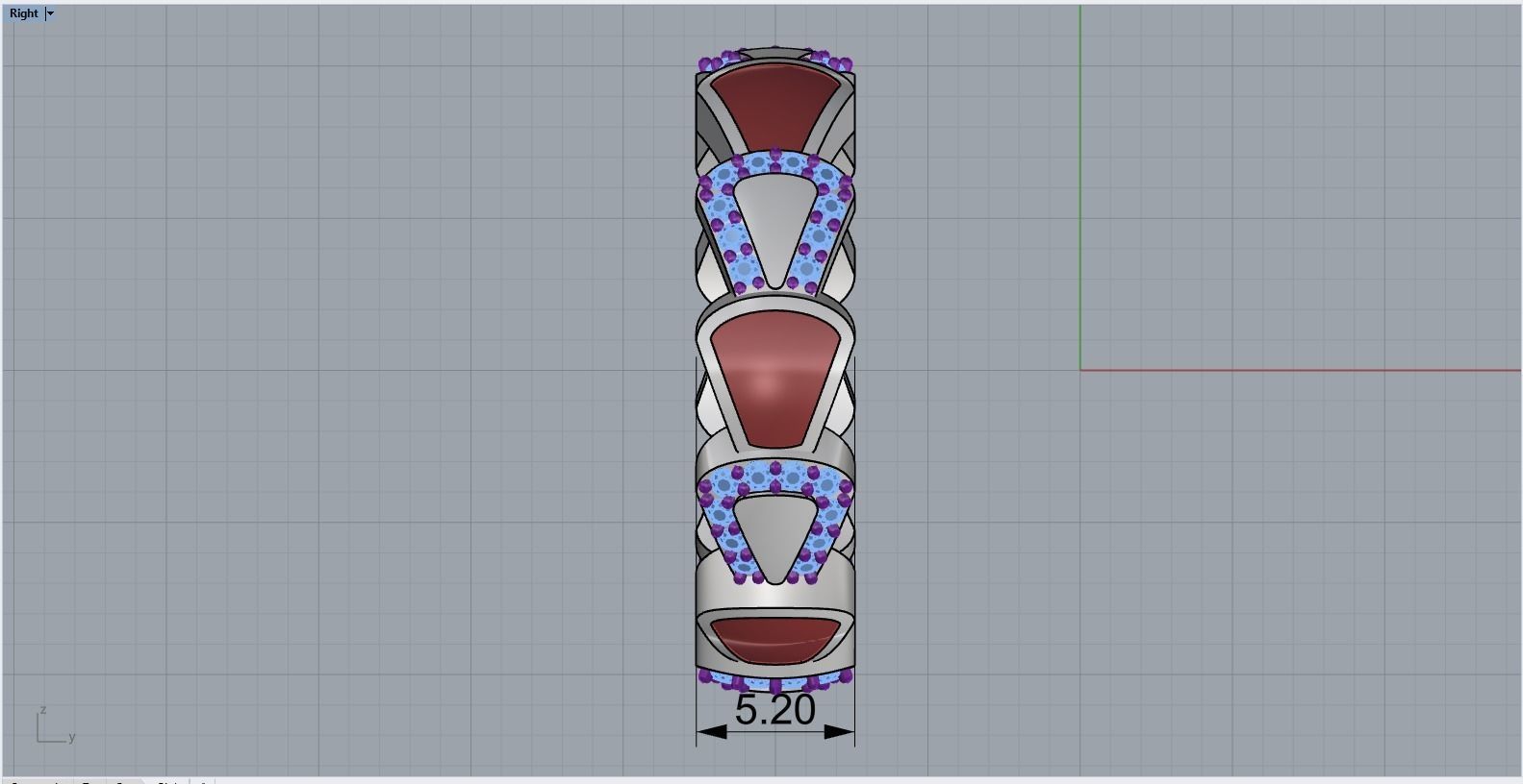 Enamel Serpenti collection ring with gems model 895 3D print model_8