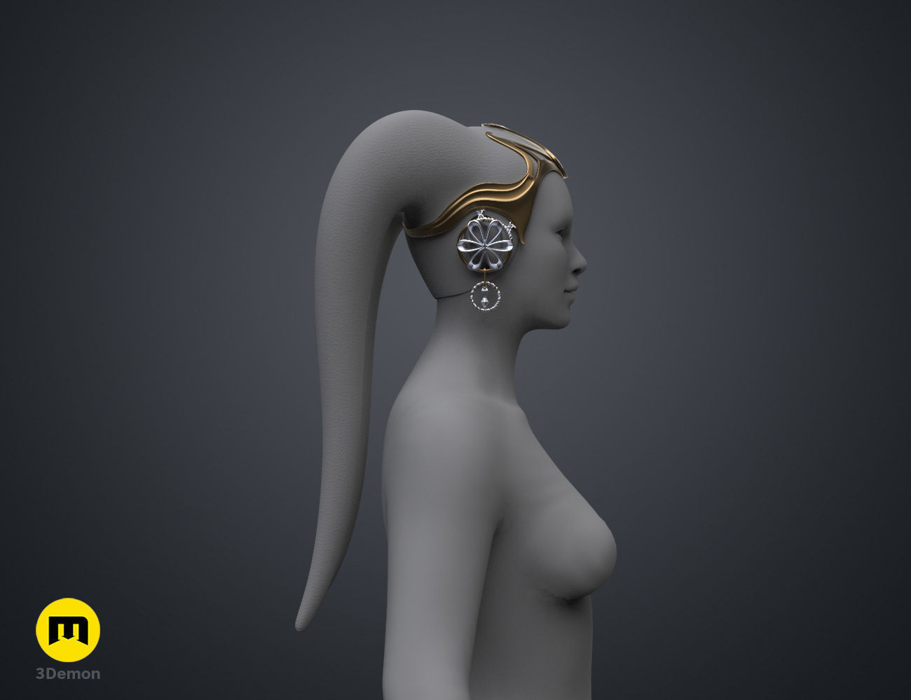 Garsa Fwips Headpiece - Star Wars Book of Boba Fett 3D print model_4
