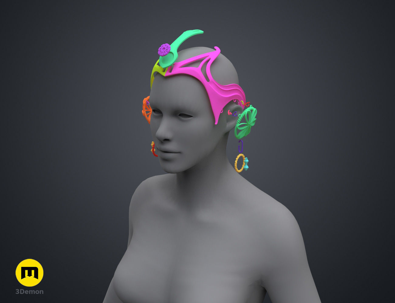 Garsa Fwips Headpiece - Star Wars Book of Boba Fett 3D print model_10