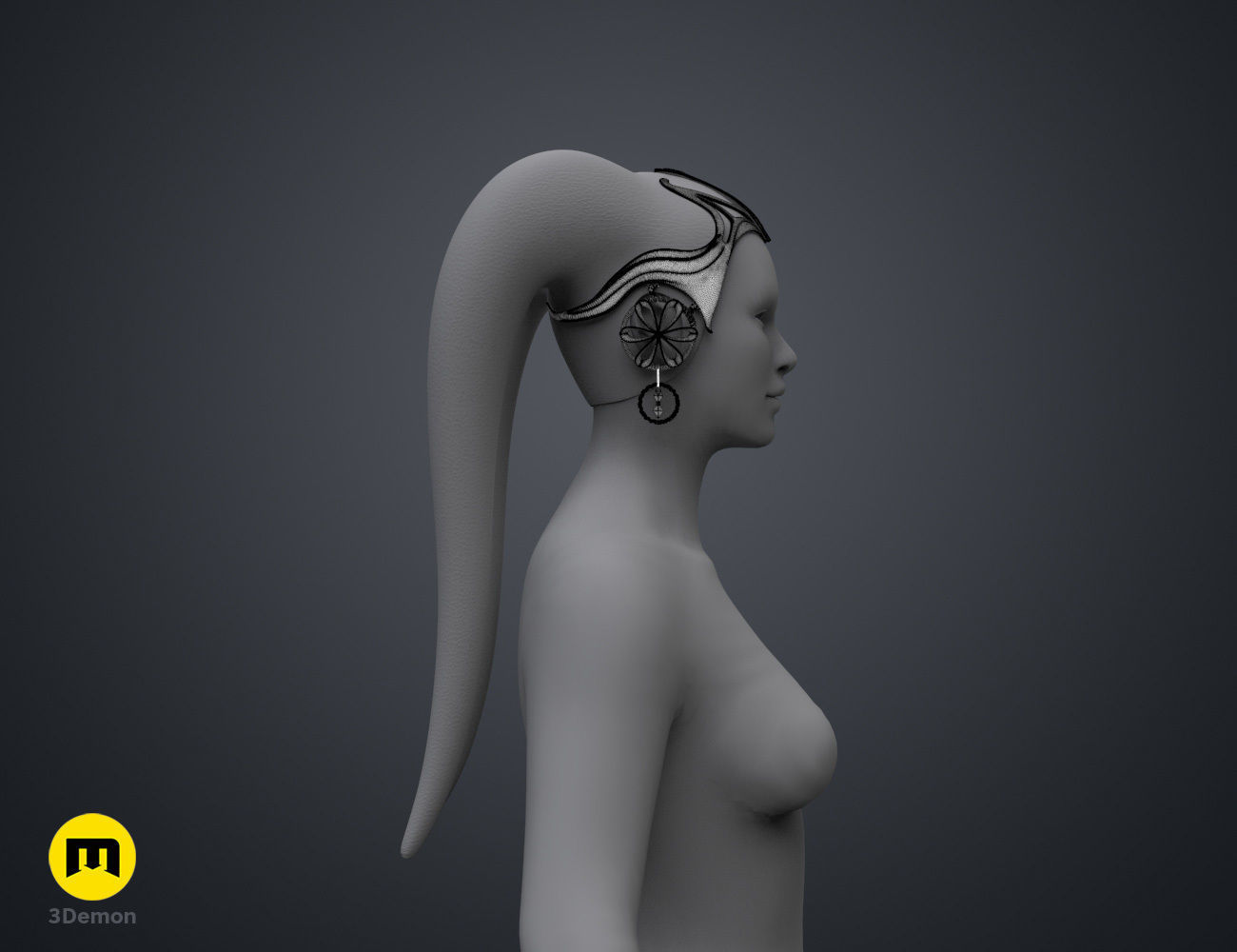 Garsa Fwips Headpiece - Star Wars Book of Boba Fett 3D print model_15