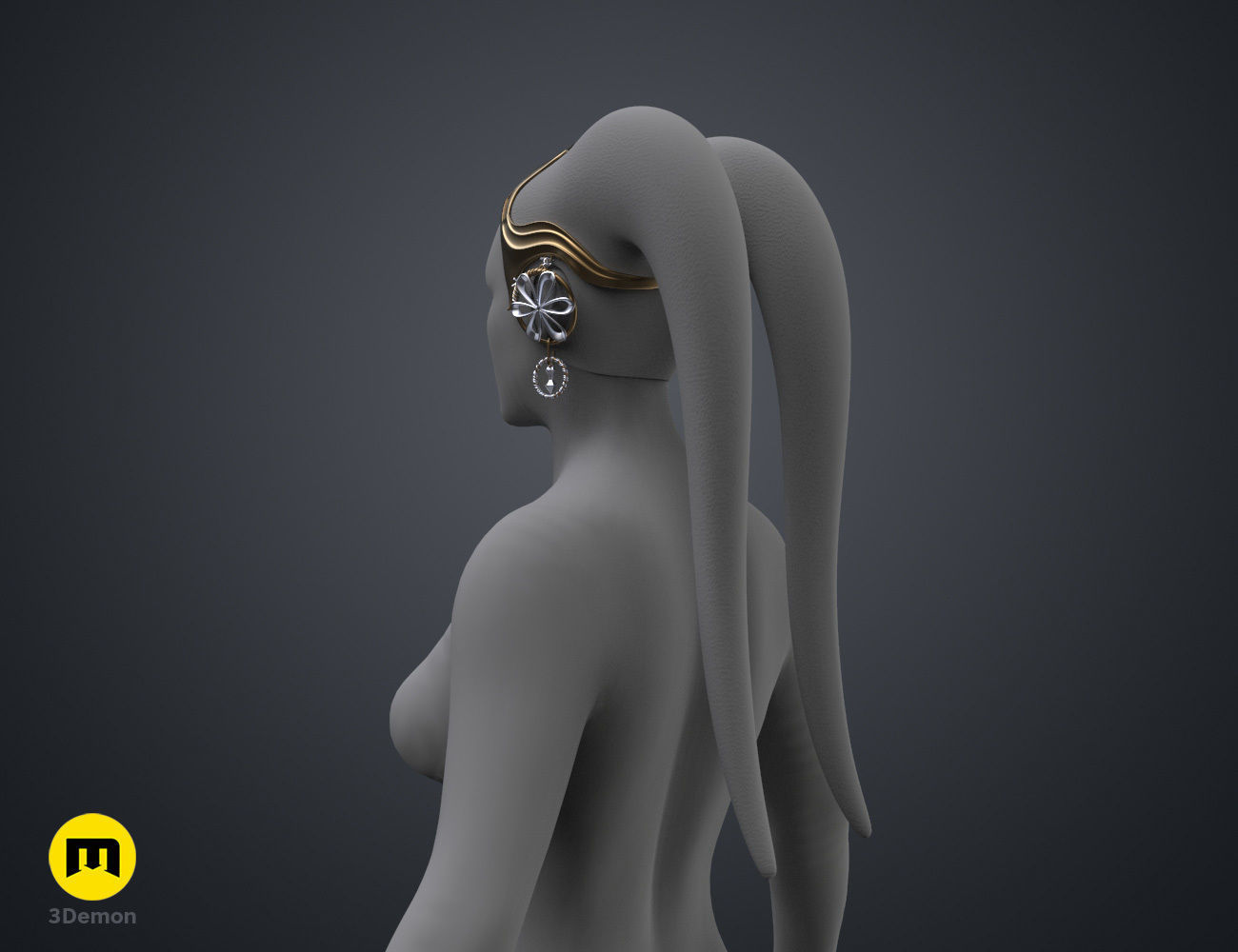 Garsa Fwips Headpiece - Star Wars Book of Boba Fett 3D print model_23