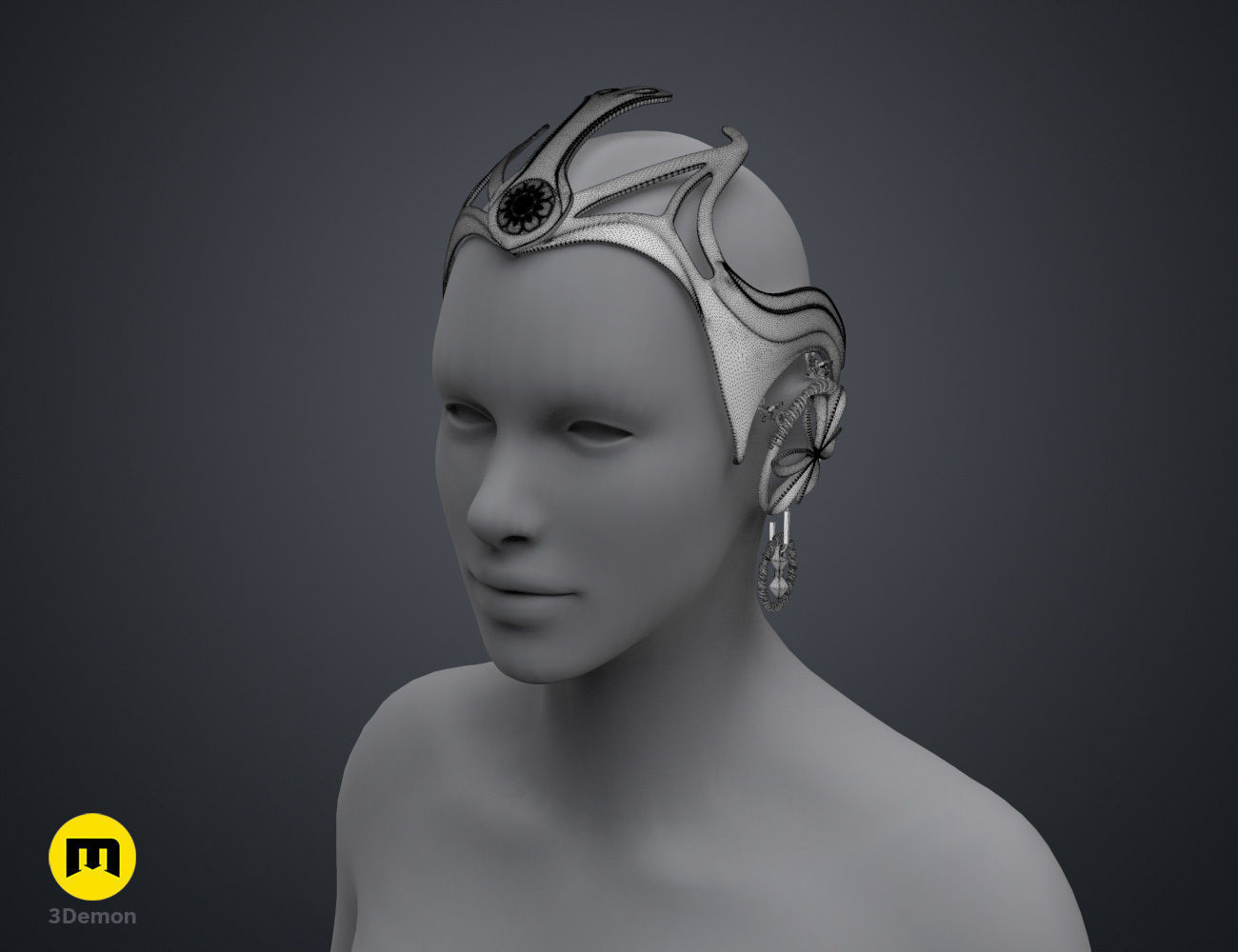 Garsa Fwips Headpiece - Star Wars Book of Boba Fett 3D print model_13