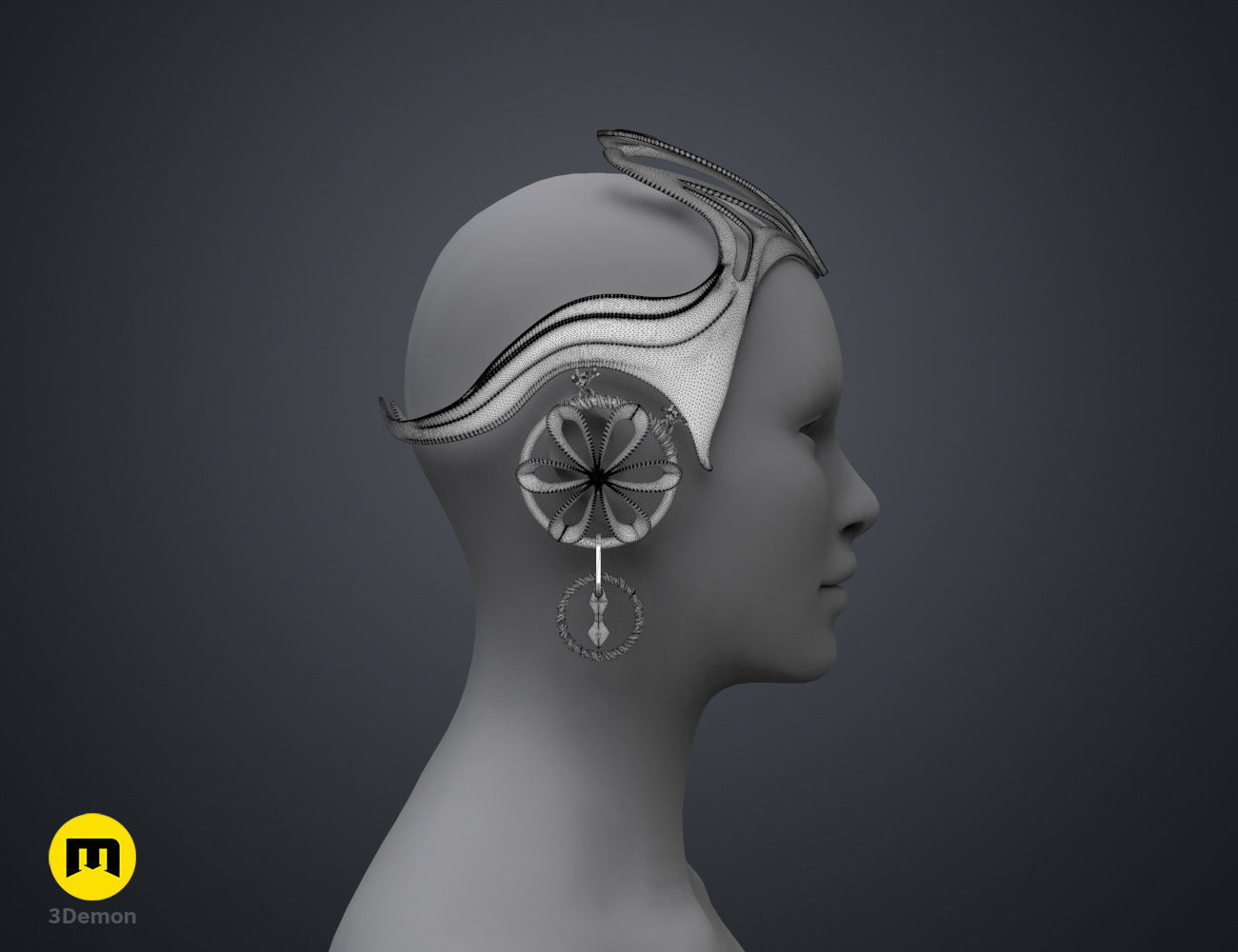 Garsa Fwips Headpiece - Star Wars Book of Boba Fett 3D print model_17