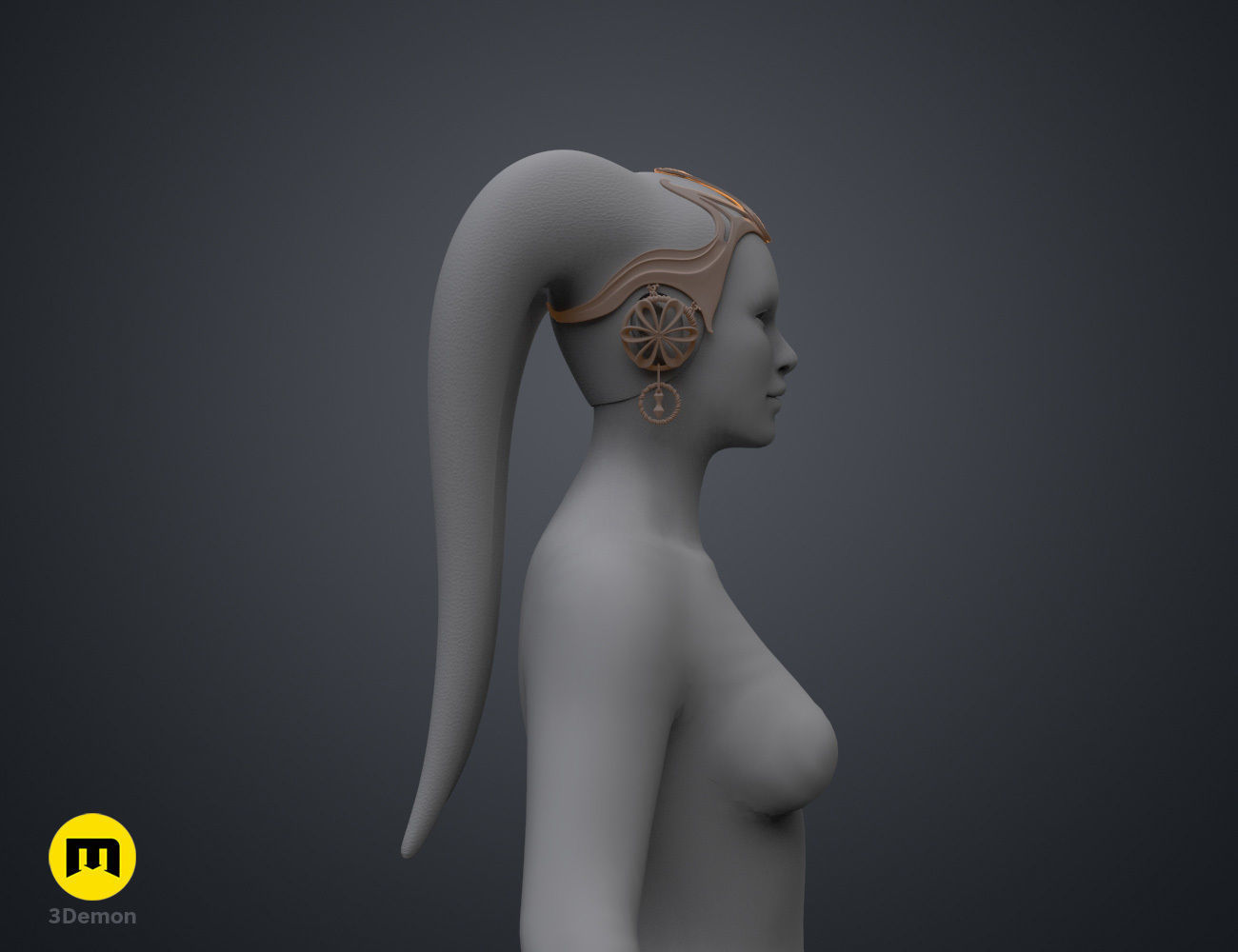 Garsa Fwips Headpiece - Star Wars Book of Boba Fett 3D print model_14