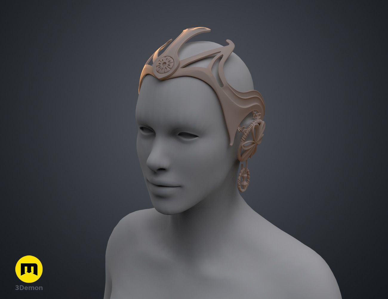 Garsa Fwips Headpiece - Star Wars Book of Boba Fett 3D print model_12