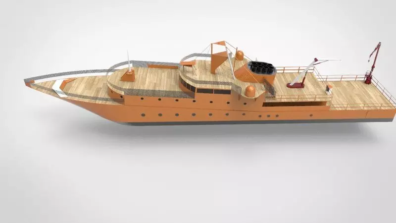 research ship type Y 3D model_0