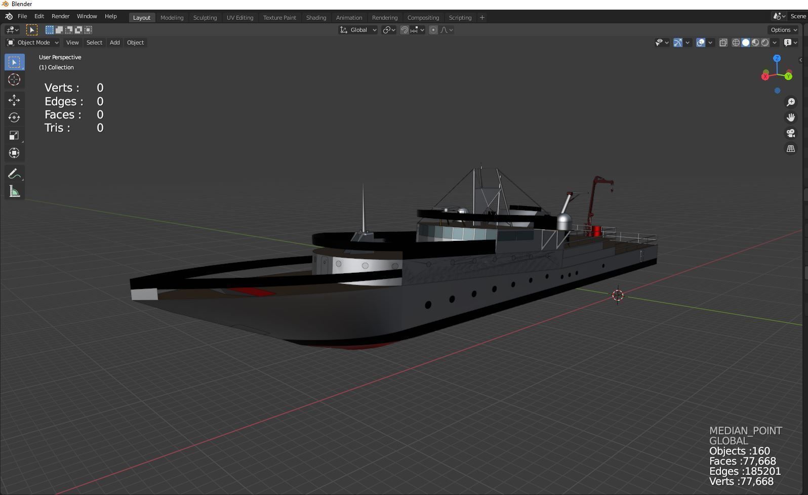 research ship type Y 3D model_5