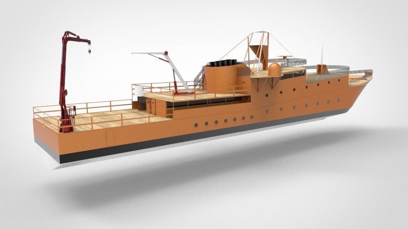 research ship type Y 3D model_1