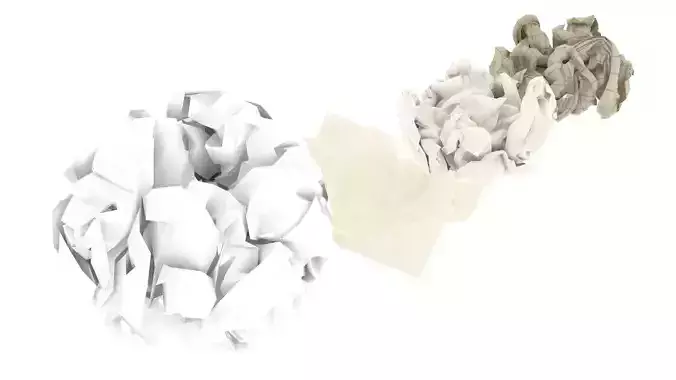 Crumpled Papers Set 3D model