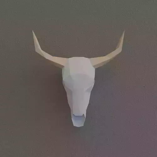 Low poly bull skull 3D print model