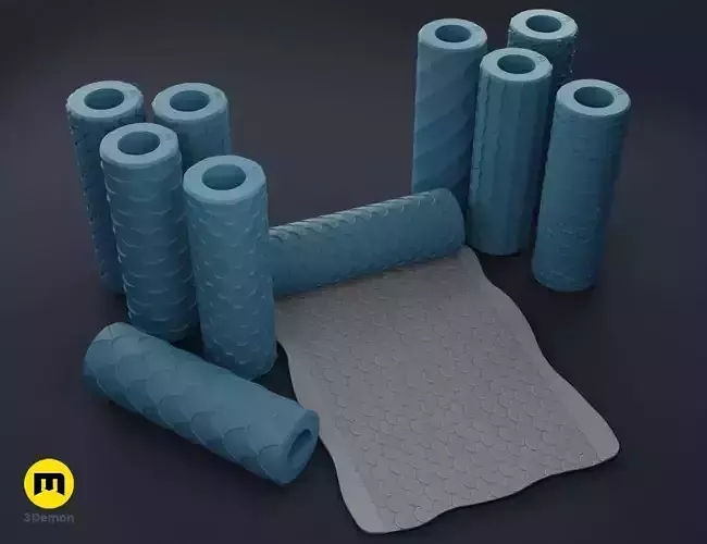 Texture Rollers - Dragon and Fish Scales 3D print model