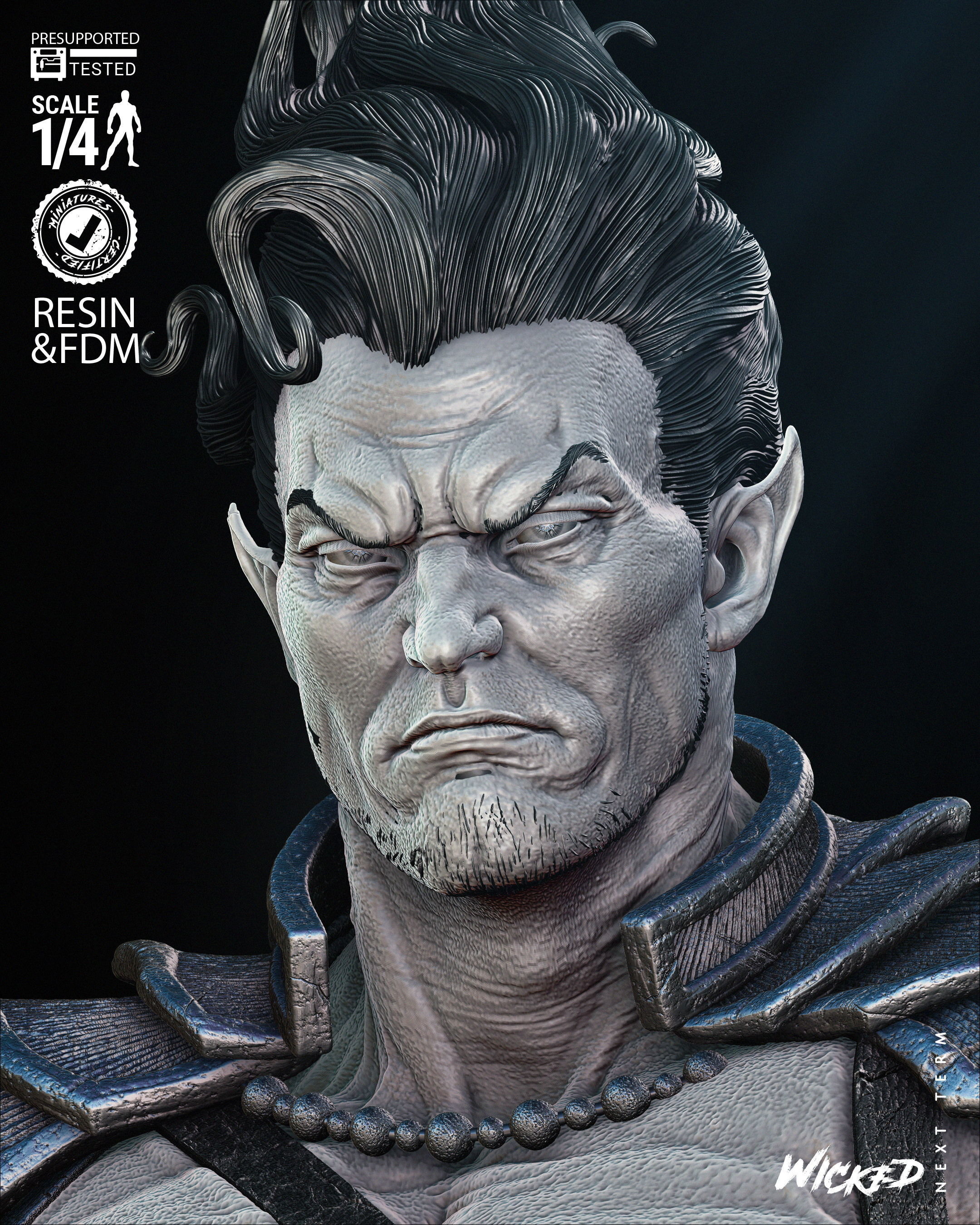 Wicked Marvel Namor Bust Portrait 3D print model_20