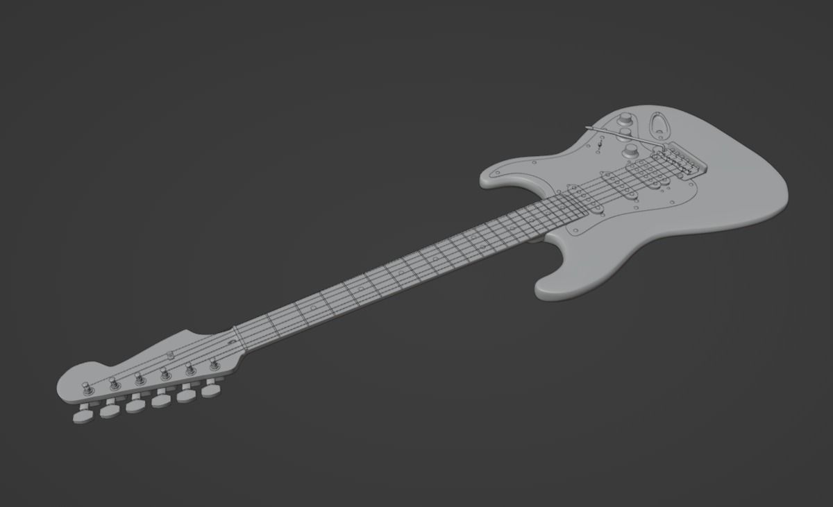 Electric guitar 3D model_4