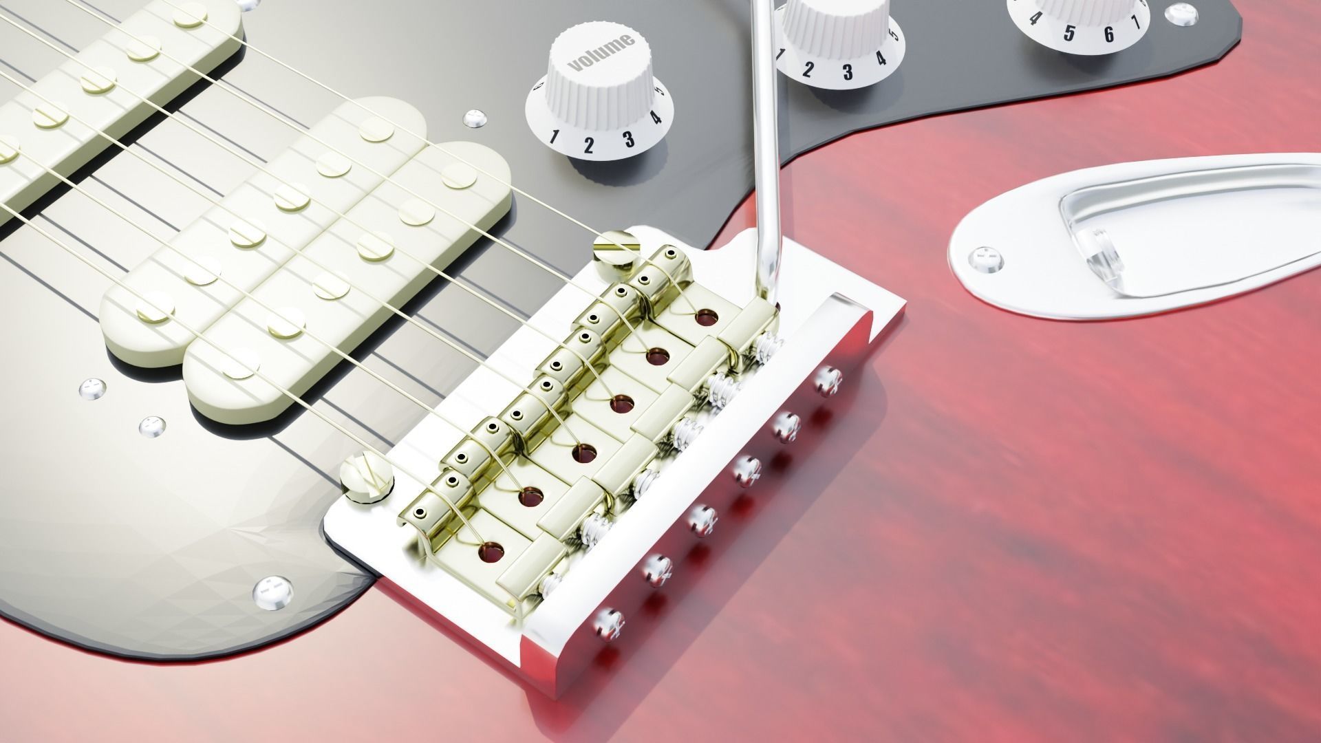 Electric guitar 3D model_2
