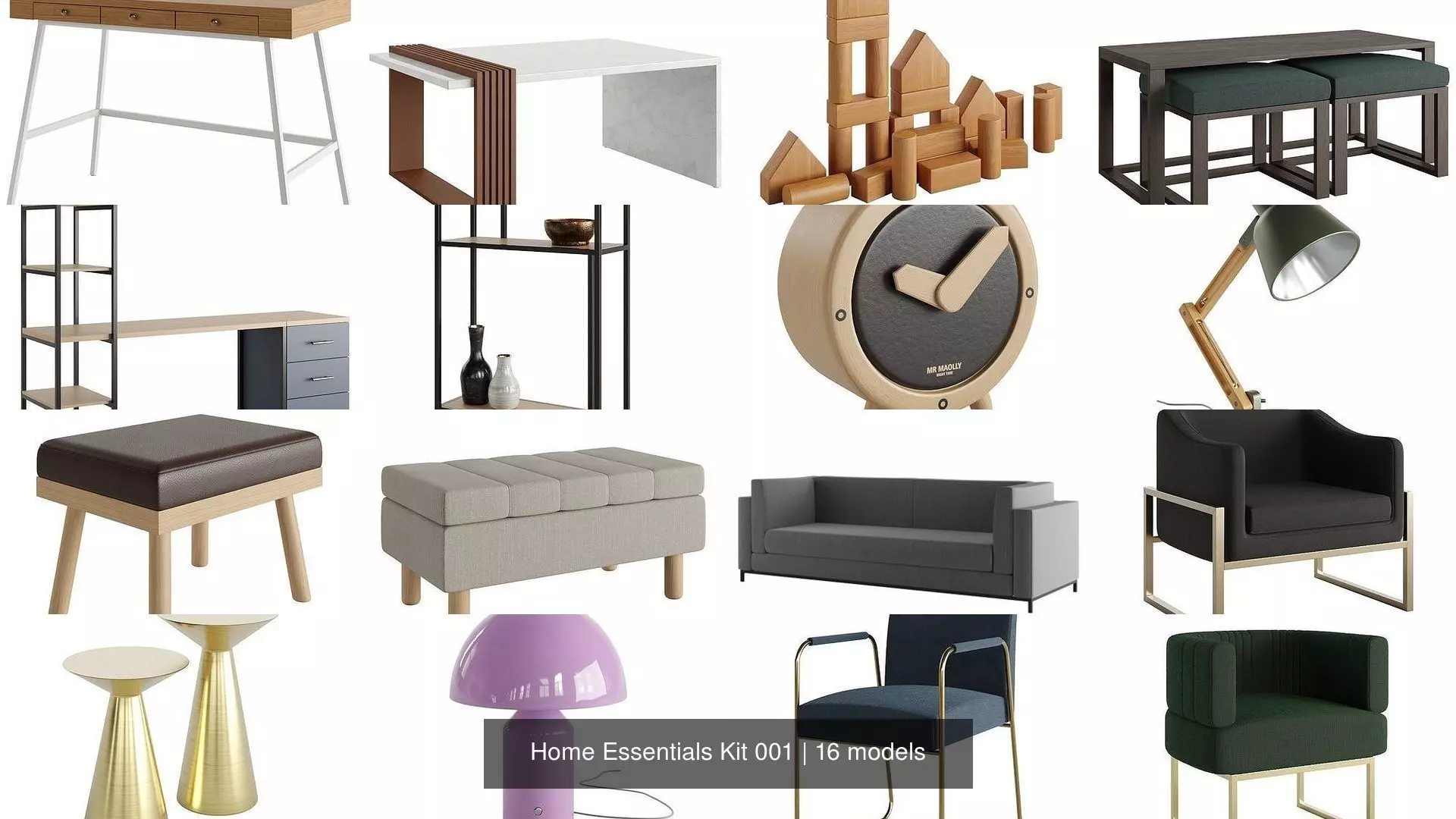 Home Essentials Kit 001 3D Model Collection_0