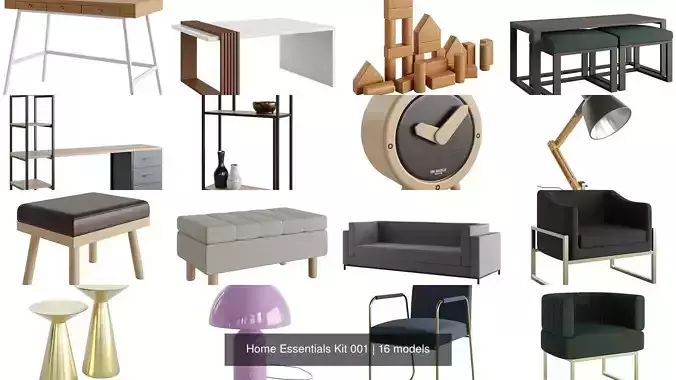 Home Essentials Kit 001 3D Model Collection