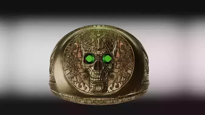 Skull ring 3d model made in blender
