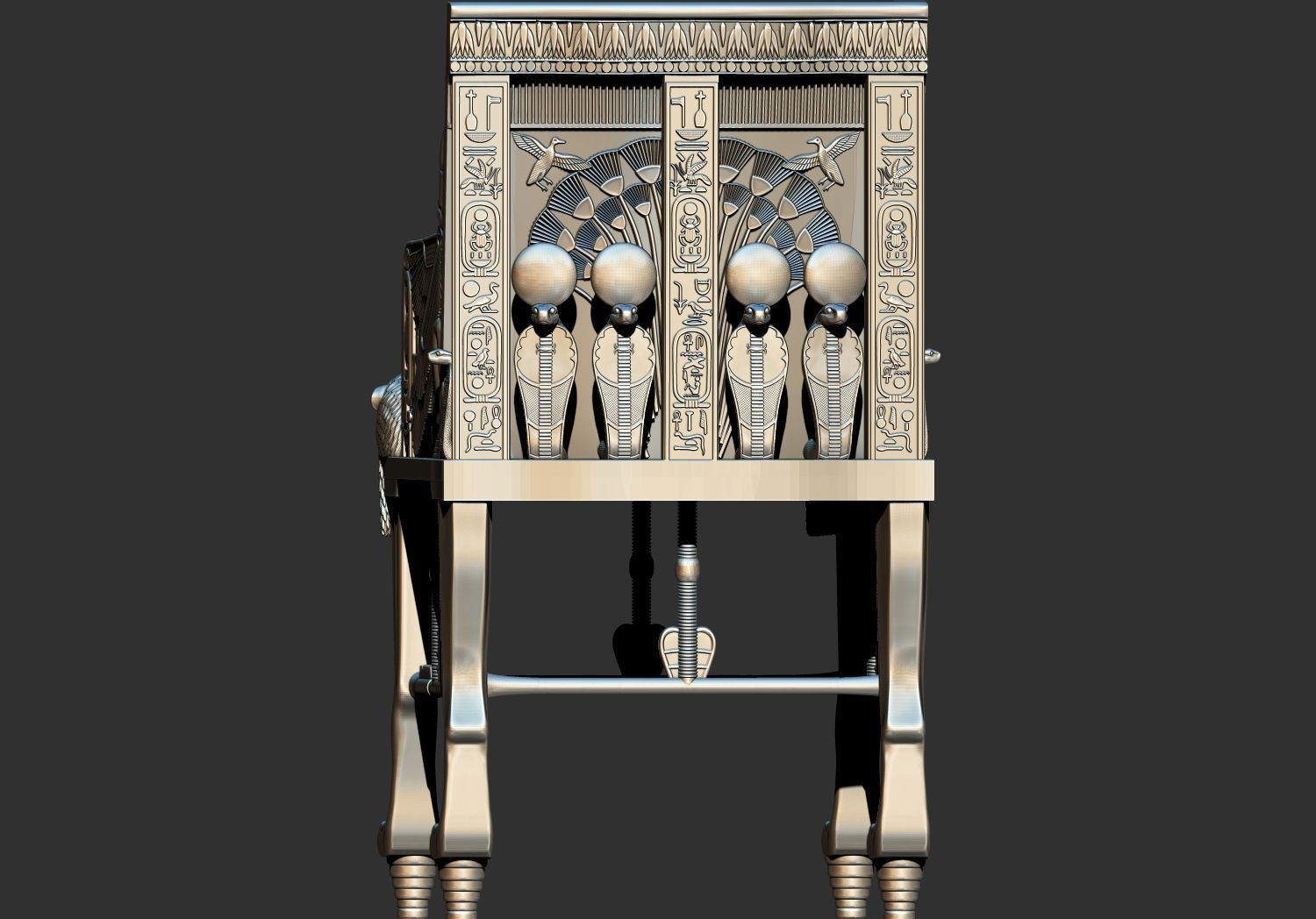 Tutankhamun Golden Throne Chair 3d printable model 3D print model_2
